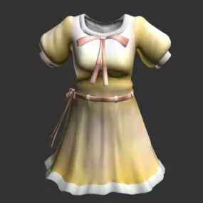 Cute Retro Dress Fashion 3d model