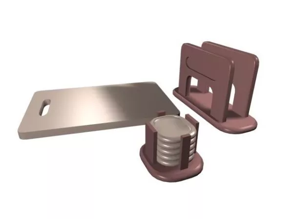 Kitchen Cutting Board And Rack 3d model Kitchen Cutting Board And Rack 3d model