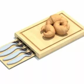 Cutting Board Kitchen Knife Storage 3d model