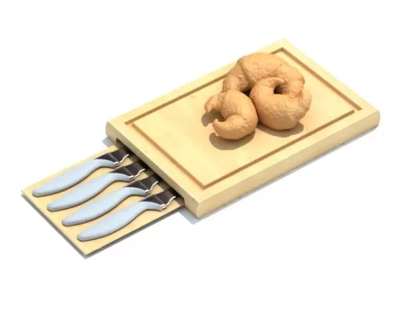 Cutting Board Kitchen Knife Storage 3d model Cutting Board Kitchen Knife Storage 3d model