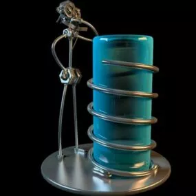 Iron Vase Decoration 3d model