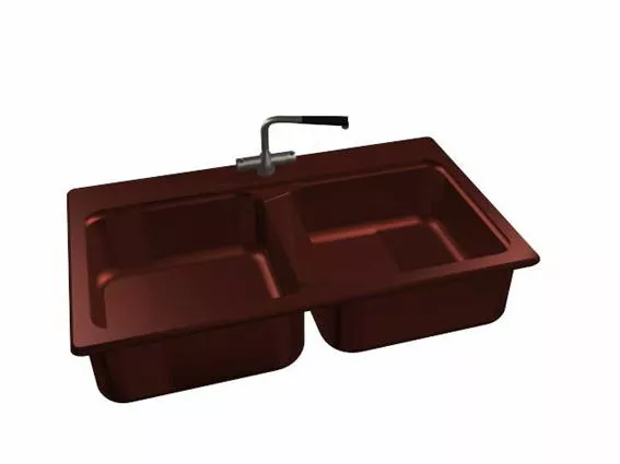 Sink Wall Mounted With Mirror 3d model