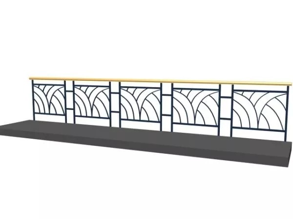 Handrail Floral Pattern 3d model
