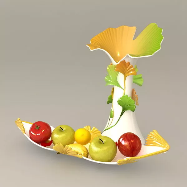 Decorating Vases With Food And Fruit 3d model Decorating Vases With Food And Fruit 3d model