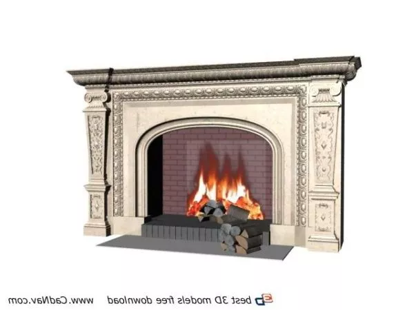 Indoor Fireplace 3d model