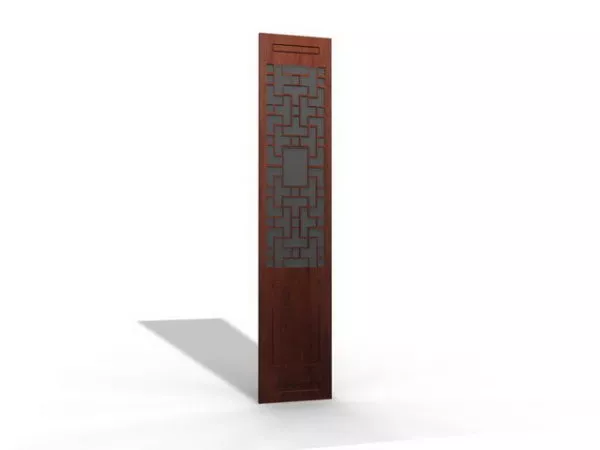 White Partition Screen Curved Shape 3d model