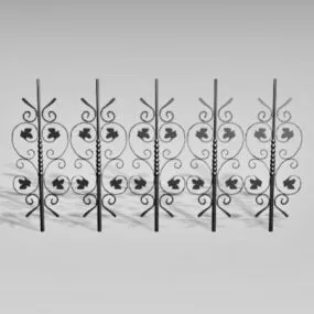 Antique Building Decorative Fence Parts 3d model