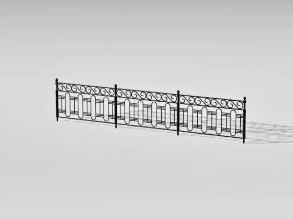 Gate Fence Steel 3d model