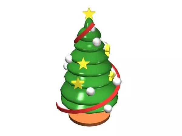 Xmas Tree With Sphere Balls Decoration 3d model