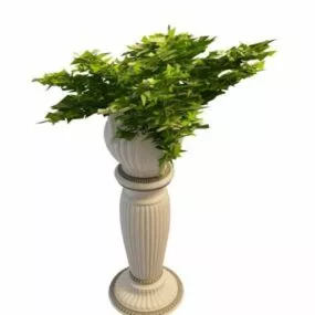 Pedestal Planter Potted 3d model