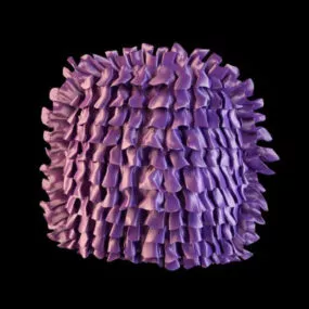 Purple Home Pleated Cushion 3d model