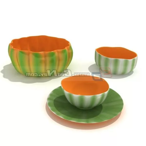 Decorative Pumpkin Bowls 3d model Decorative Pumpkin Bowls 3d model