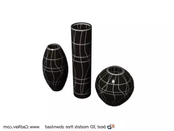 Lines Pattern Jug Vase 3d model