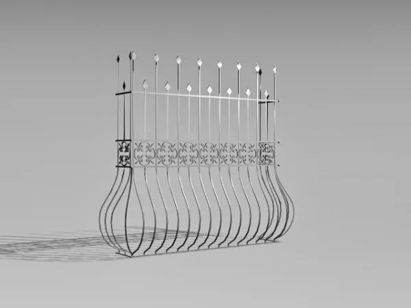 Iron Railing On Road 3d model