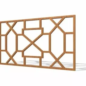 Decorative Wooden Home Window Grills 3d model