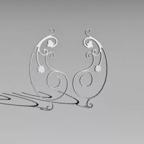 Decorative Home Wrought Iron Rails 3d model