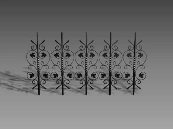 Steel Fence Outdoor 3d model
