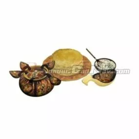 Food Set Pizza Dish 3d model
