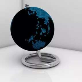 Study Room Desk Globe 3d model