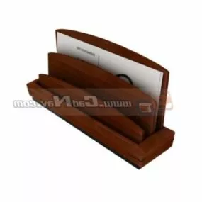Desk Wooden Office Letter Holder 3d model