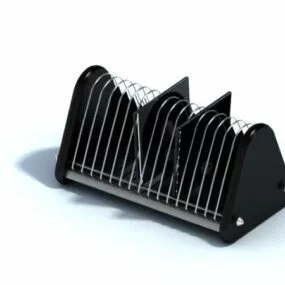 Office Desktop Acrylic Cd Holder 3d model