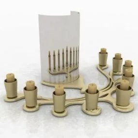 Desktop Candle Holder Set 3d model