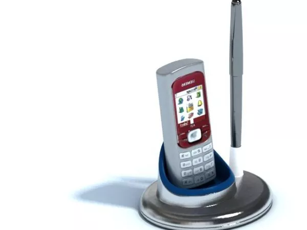 Office Desktop Mobile Cell Phone 3d model Office Desktop Mobile Cell Phone 3d model