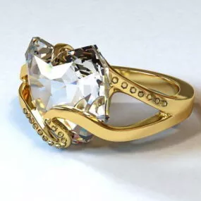 Diamond & Gold Ring Jewelry 3d model