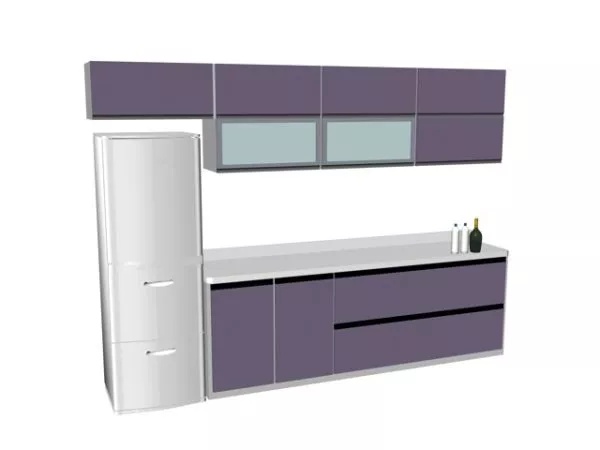 Siemens Silver Refrigerator Two Doors 3d model