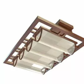 Dining Room Wooden Ceiling Light 3d model