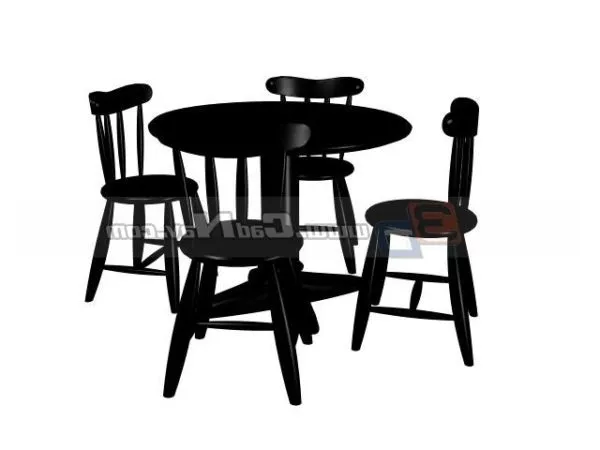 4 Seats Dining Table Chairs 3d model 4 Seats Dining Table Chairs 3d model
