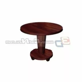 Dining Room Wood Round Table 3d model