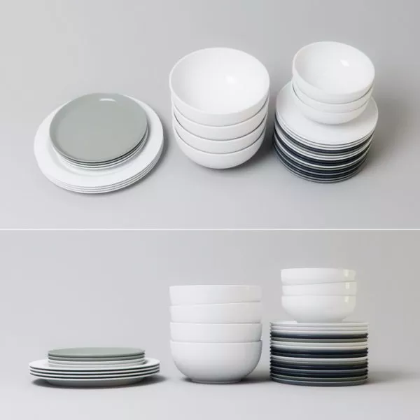 Dinnerware Utensil With Pot, Vase, Dish, Spoon 3d model