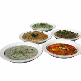 Ceramic Dinner Dishes 3d model