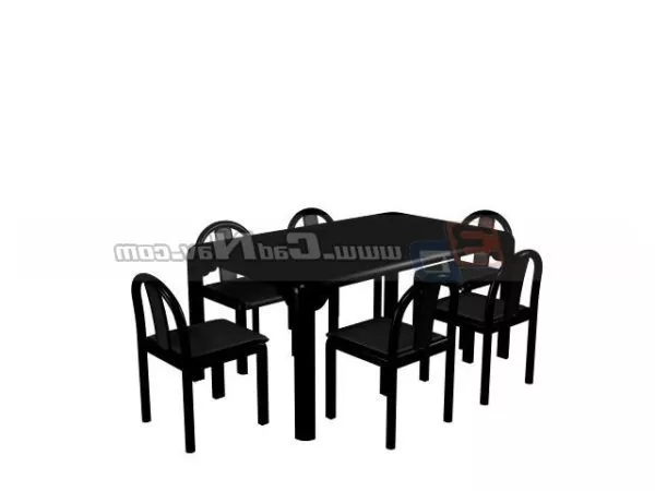 Dinner Table With Chair Furniture Set 3d model Dinner Table With Chair Furniture Set 3d model