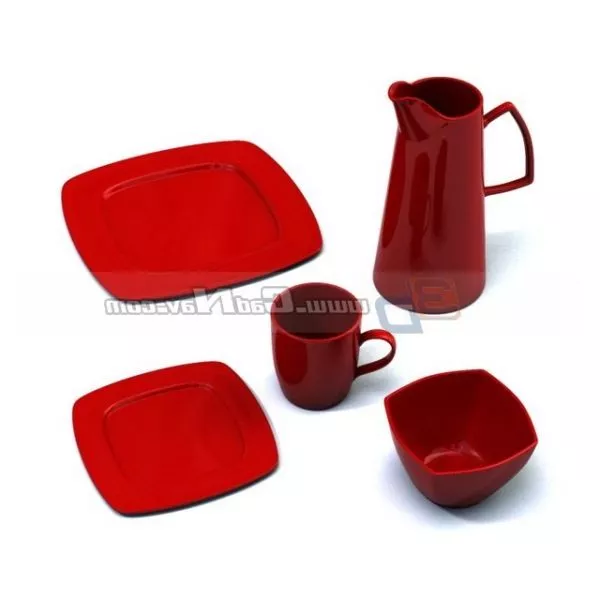 Glass Jar On Tray 3d model
