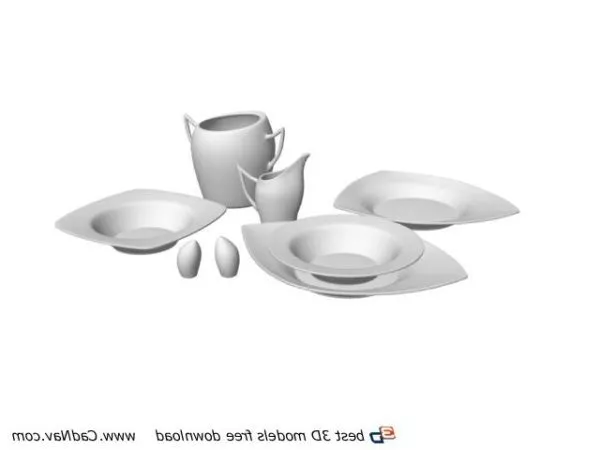 Dinnerware Porcelain Material Set 3d model Dinnerware Porcelain Material Set 3d model