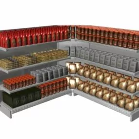 Supermarket Display L Rack 3d model