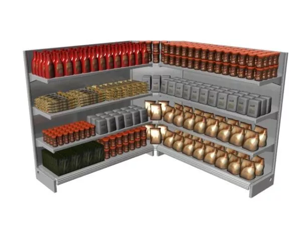 Supermarket Display L Rack 3d model Supermarket Display L Rack 3d model