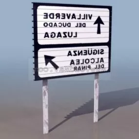 Diverted Traffic Landmarks Signs 3d model