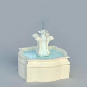 Garden Dolphin Water Fountain 3d model