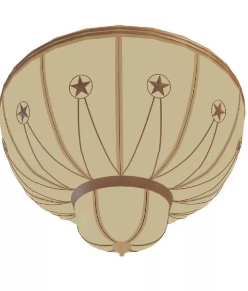 Antique Dome Ceiling Light Fixture 3d model Antique Dome Ceiling Light Fixture 3d model