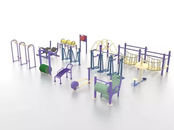 Playground Equipment Set 3d model Playground Equipment Set 3d model
