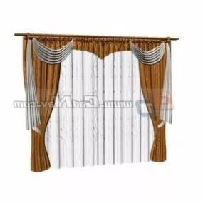 Window Curtain With Sheer Curtain 3d model