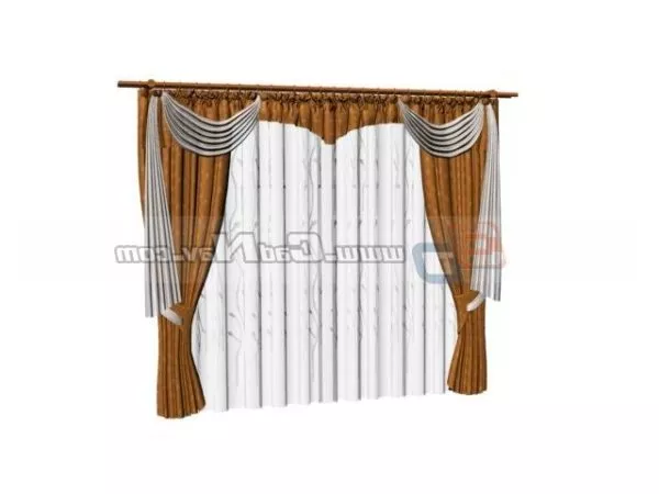 Window Curtain With Sheer Curtain 3d model Window Curtain With Sheer Curtain 3d model