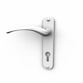 Home Door Handle With Plate 3d model