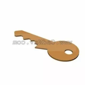 Metal Door Key 3d model
