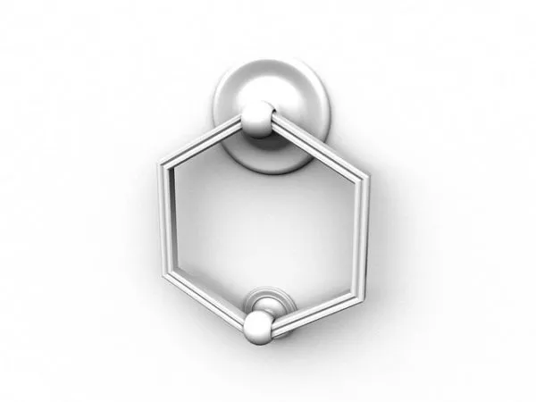 Silver Handle With Decorative 3d model