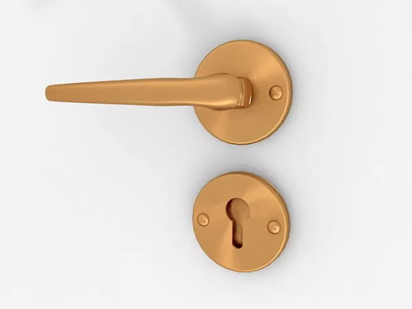 Door Lever Brass Handle Lock 3d model Door Lever Brass Handle Lock 3d model