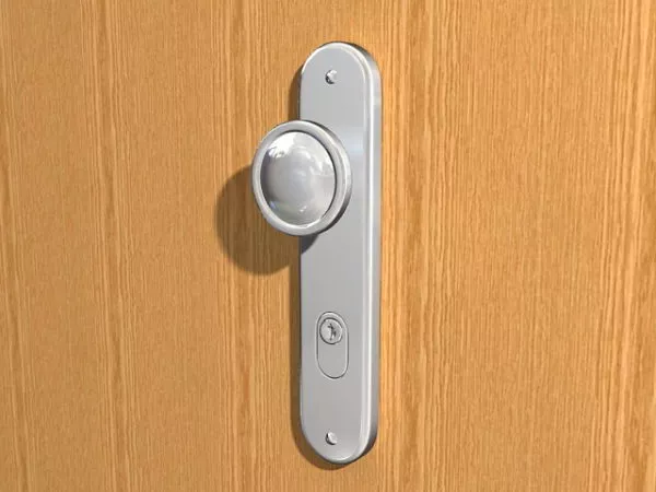 Home Doorknob With Metal Lock 3d model Home Doorknob With Metal Lock 3d model